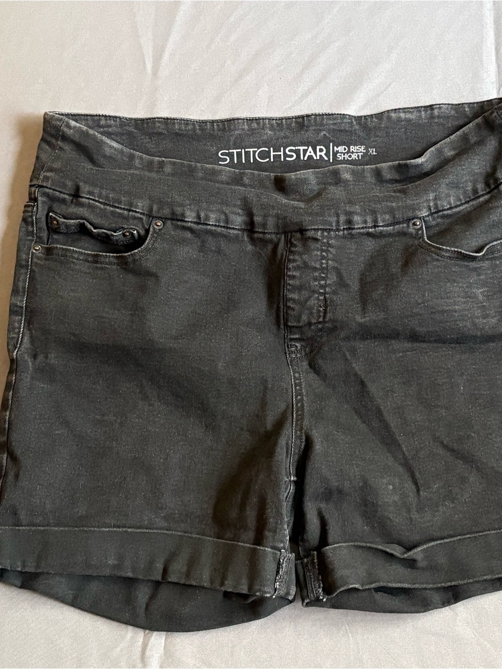 Stitch Star Black Mid Rise Women’s Shorts